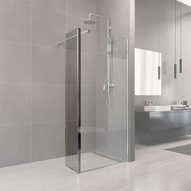 Mereo Novea - Boční stěna pro Walk-in, 35x200 cm, chrom/čiré sklo CK10635S