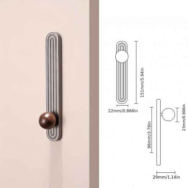 TEMU Úchytka na zásuvku skříně ve vintage stylu, italský a francouzský minimalistický nábytek lehkého luxusu, kulatá klika na dveře šatní skříně, ve