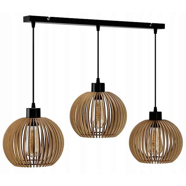 Závěsná Led lampa 3xE27 Dřevěná, nastavitelná do kuchyně obývacího pokoje, klimatizace