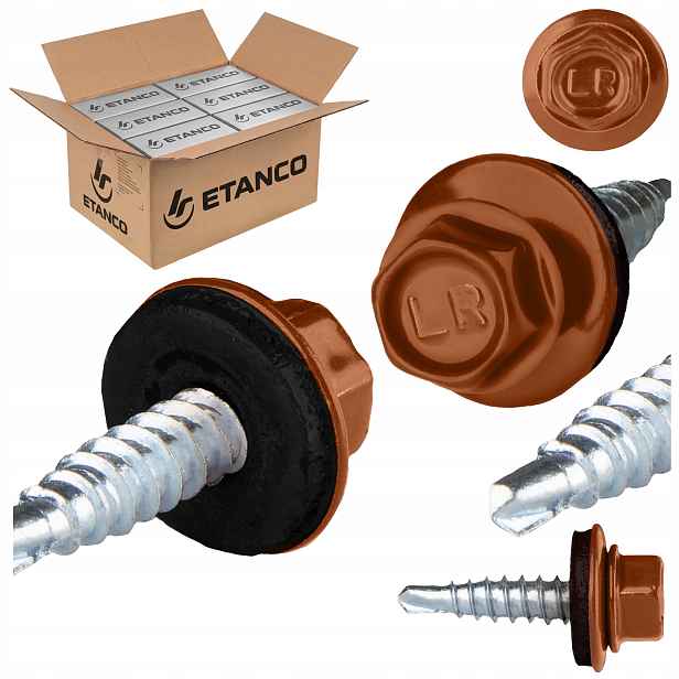 Farmářské vruty 4,8x20 mm Ral 8004 2000 ks do plechu sešívačka Etanco GTO2