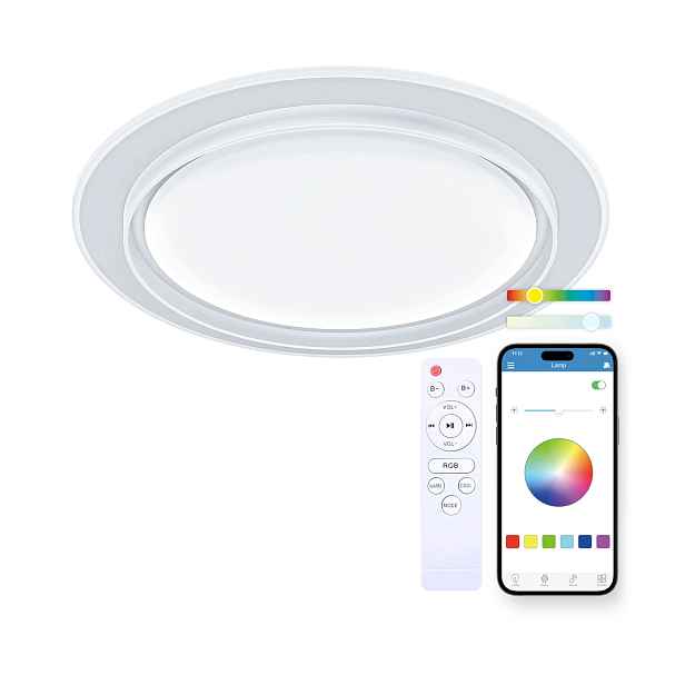 Ksix Sfera stropní svítidlo s reproduktorem, Rgbic+cct, 49 cm, 35 W