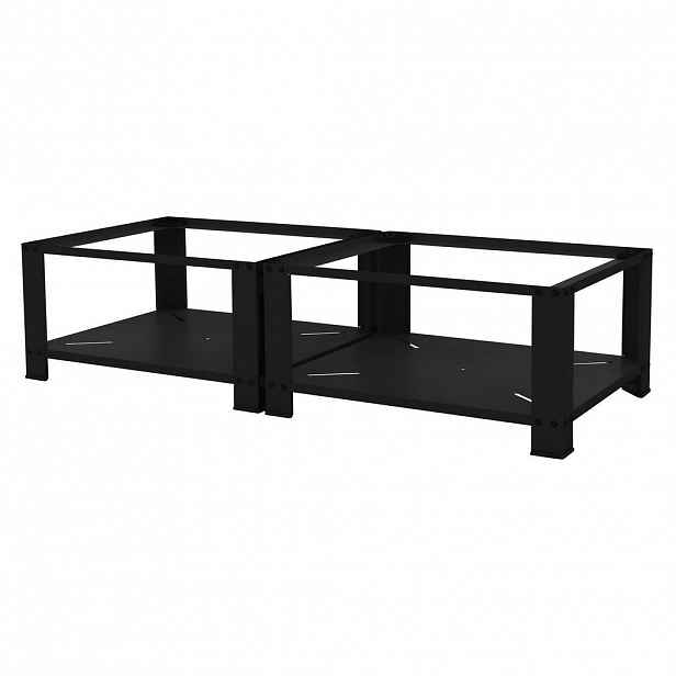 ML-DESIGN DVOJITÝ PODSTAVEC PRO PRAČKY 2 police černý 128x54 cm z oceli