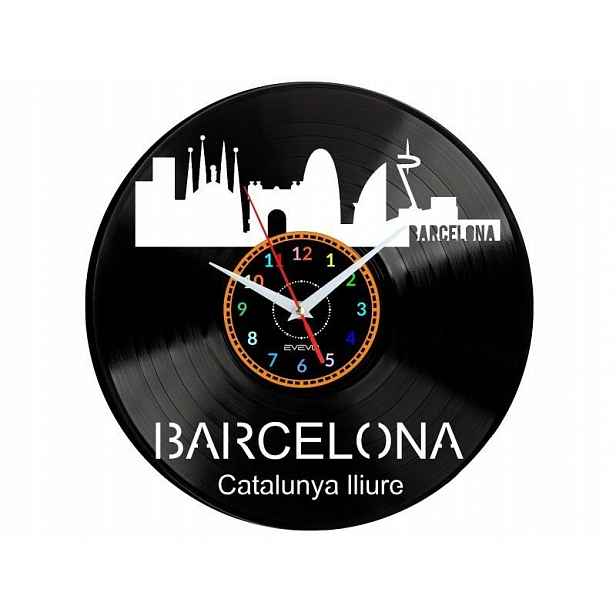 Barcelona Dárek Originální dekorace do domu Hodiny z vinylové desky