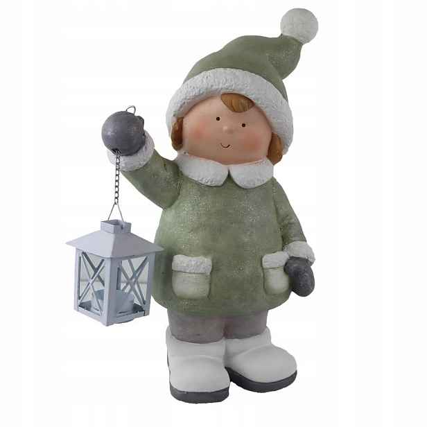 Dekorace chlapec držící lucernu X7362
