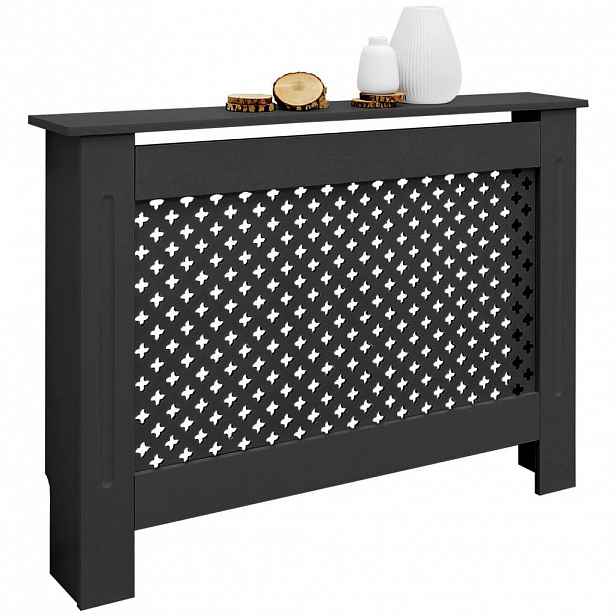 ECD-Germany KRYT RADIÁTORU s voštinovým vzorem 112 x 19 x 82 cm černý