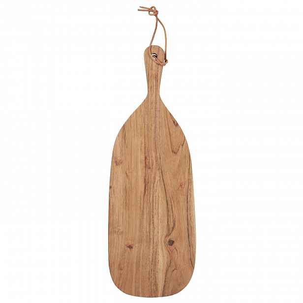 IB Laursen Dřevěné oválné prkénko s koženým provázkem ACACIA WOOD - více velikostí Velikost: S