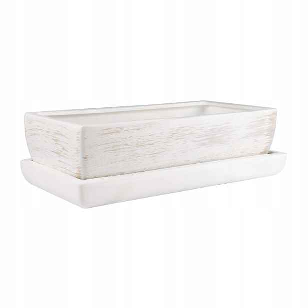 Keramická kaktusovačka 27 cm květináč světlý beton