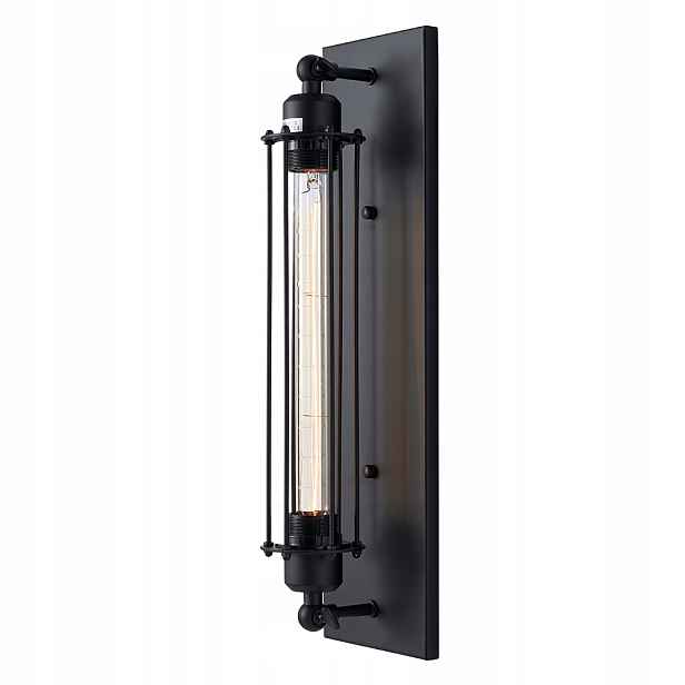 Nástěnná lampa York černá Cosmo Light W01307BK E27 loftová klec do obývacího pokoje