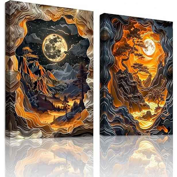 Obrazy na plátně Abstraktní čínské Sada 2 kusů 40x60 cm