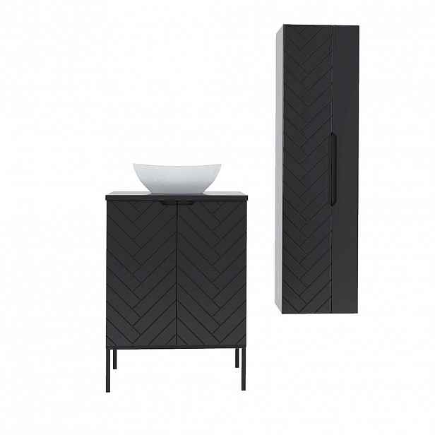 Petits-meubles KOUPELNOVÝ NÁBYTEK 60.6cm Daria 2er-Set Černá