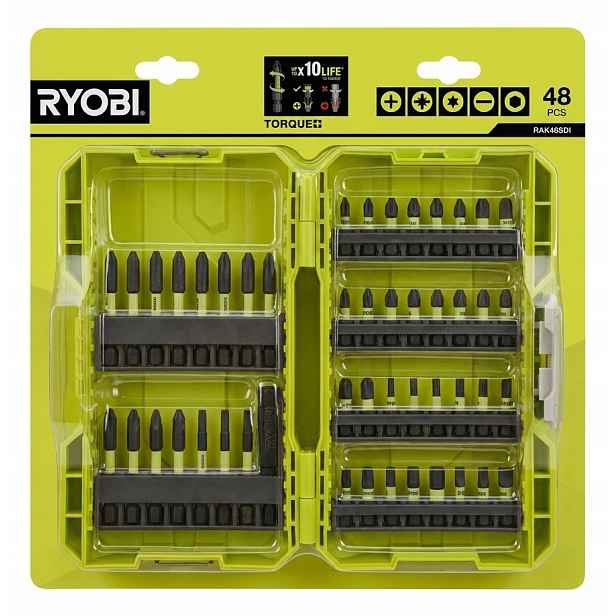 Sada černých bitů pro vrtačku/šroubovák 48ks Torque+ RAK48SDI Ryobi