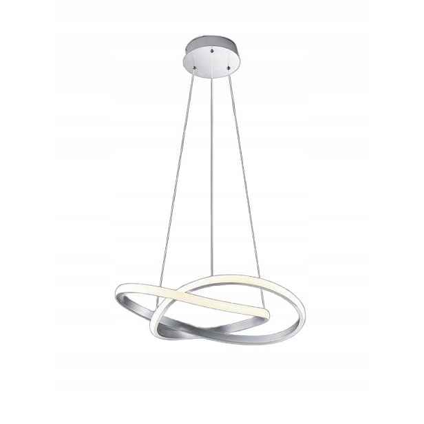 Závěsná Led lustrová lampa stříbrná do obývacího pokoje ložnice moderní teplá Rl