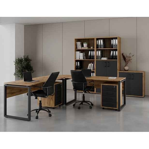 Kancelářská sestava NEJBY GIANNI PREMIUM 5, dub wotan/antracit