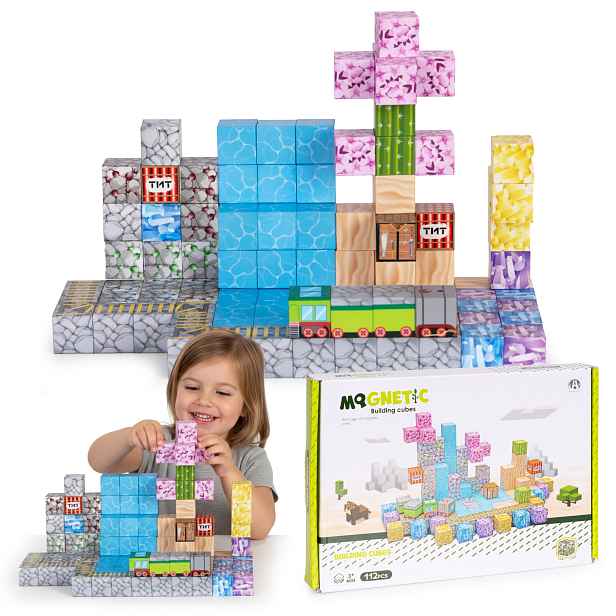 MULTISTORE Magnetická stavebnice 112 ks TRAINY 112 vícebarevná