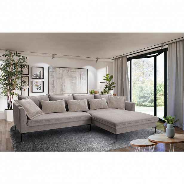 Livetastic ROHOVÁ SEDAČKA, textil, šedohnědá