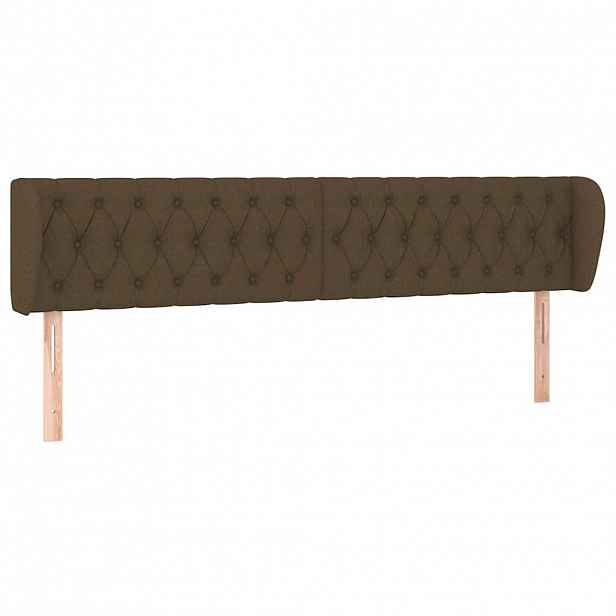 vidaXL Čelo postele typu ušák tmavě hnědé 183x23x78/88 cm textil