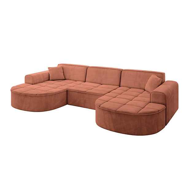 ALTDECOR SEDACÍ SOUPRAVA ve tvaru U TARO-U1 303x171x79,5 Meruňková Velur