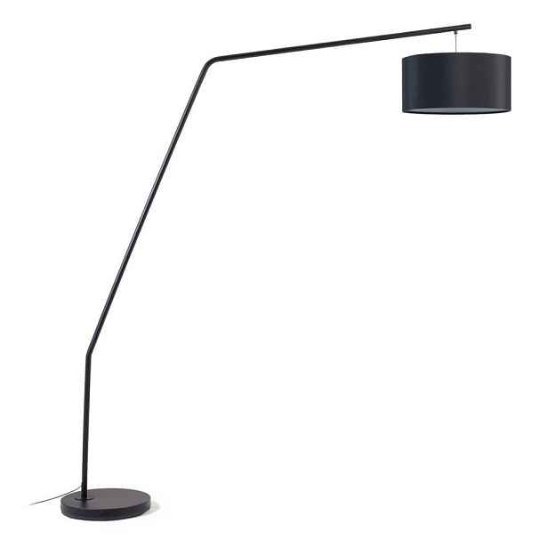 Černá stojací lampa s textilním stínidlem (výška 221,5 cm) Ciana – Kave Home