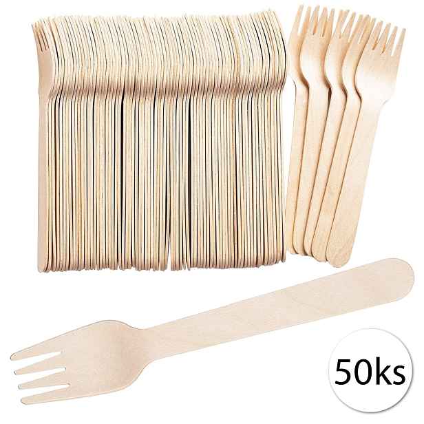 GASTROSTAF EKO-11 Jednorázový dřevěný příbor, vidličky 16cm 50ks