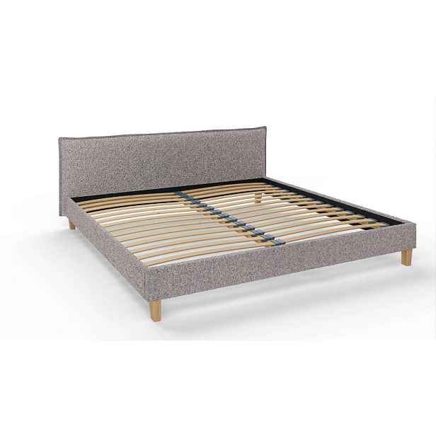 S-Style ČALOUNĚNÁ POSTEL Arles 200 × 200 cm z šedé látky bouclé