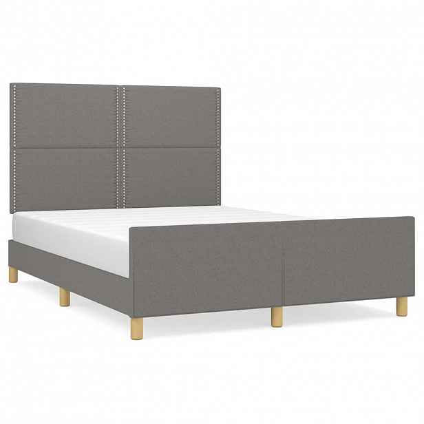 vidaXL Postel bez matrace tmavě šedá 140 x 200 cm textil