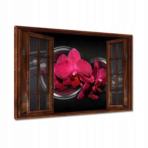 Obrazy 90x60 Abstrakce s orchidejí