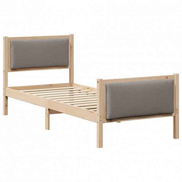 vidaXL Rám postele s čelo Taupe 80 x 200 cm textil
