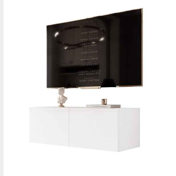 Idohome ZÁVĚSNÁ TV skříňka ANGEL 100 cm s osvětlením BÍLÁ