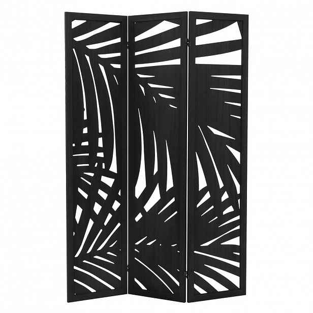 ML-DESIGN PARAVENT 3dílný Sapporo 170x121 cm černý ze dřeva