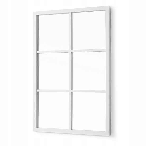 Zrcadlo Ve Stylu Okna S Příčkami 71 X 49 CM, Bílé