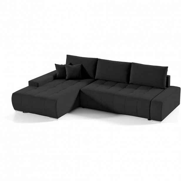Beautysofa ROHOVÁ pohovka Draco L černá, levá