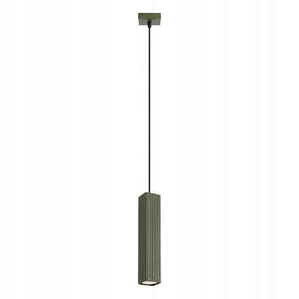 Sollux Lighting Rayo závěsná lampa olivová rýhovaná 1xGU10 10W