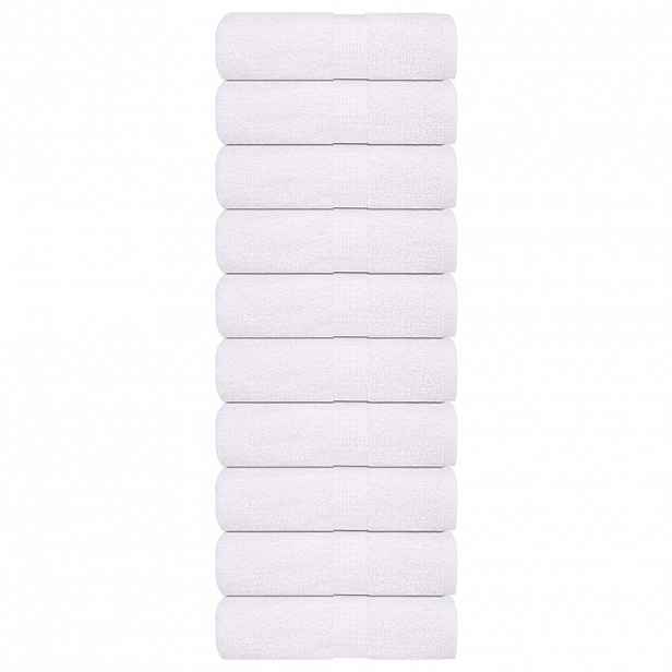 vidaXL Ručníky FROGN 10 ks bílé 30x30 cm 360 g/m²