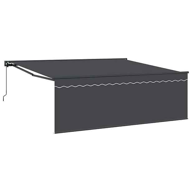 vidaXL Stahovací markýza Antracit 400 × 300 cm Polyester a hliník