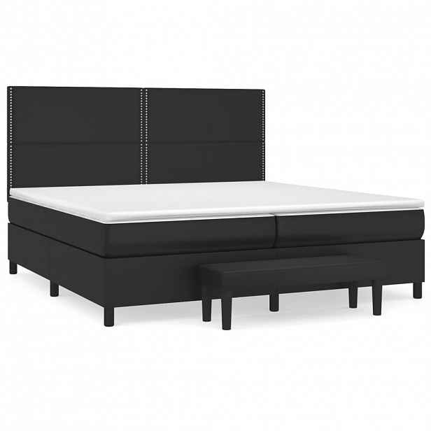 vidaXL Box spring postel s matrací černá 200x200 cm umělá kůže