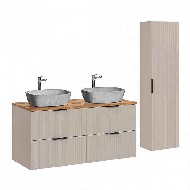 Petits-meubles KOUPELNOVÝ NÁBYTEK 120.8cm Adriel 2er-Set Béžová