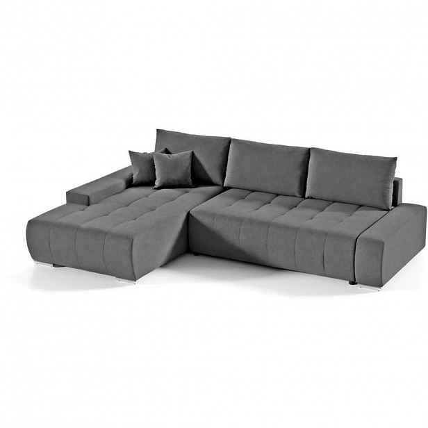 Beautysofa ROHOVÁ pohovka Draco L tmavě šedá, levá