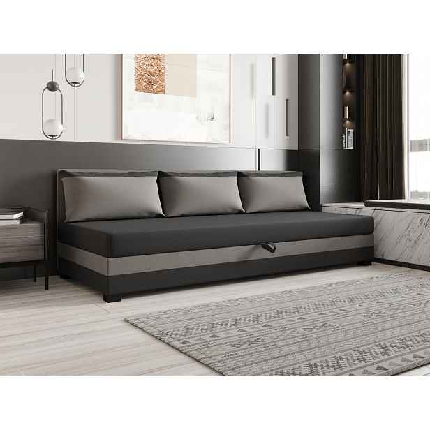 Jednolůžková postel 100x195 ZAJDA BIZ 1 s úložným prostorem - šedá / světle šedá