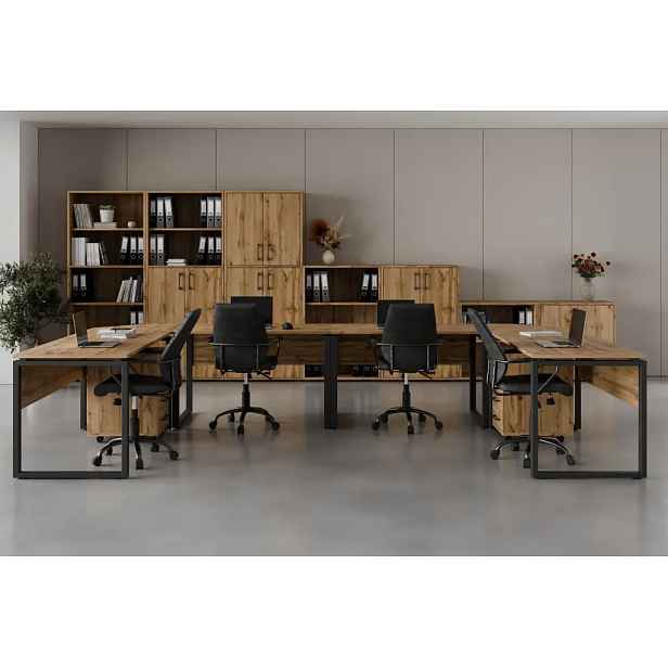 Kancelářská sestava NEJBY GIANNI PREMIUM 6, dub wotan