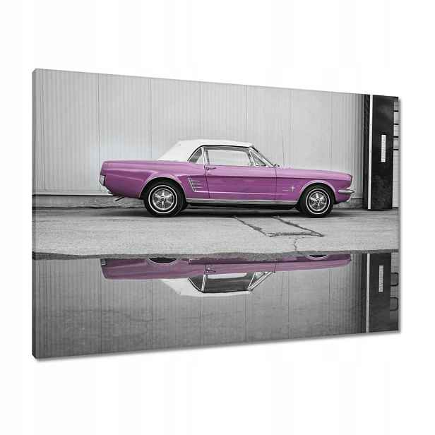 Obrazy 100x70 Ford Mustang Pudrová růžová
