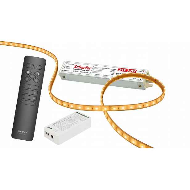 Sada do sauny Led páska Smd 4,8W 2700K 5mb ovladač napájecí adaptér
