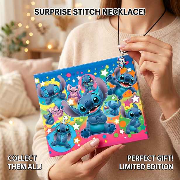 TEMU 24ks Disney Stitch Adventní kalendář DIY sada šperkovnice, Odpočítávací kalendář na rok 2026 s překvapivými doplňky, Dárek na Halloween, Vánoce,