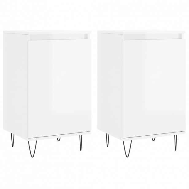 vidaXL Příborníky 2 ks bílé vysoký lesk 40x35x70 cm kompozitní dřevo