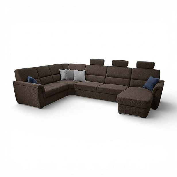 Kasvo sedací souprava SAMANTA LUX B2U-VROH-3SRHm-DU+3x záhlavník PW 06 hnědá