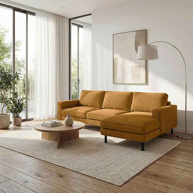 Livetastic ROHOVÁ SEDAČKA, textil, hořčicově žlutá