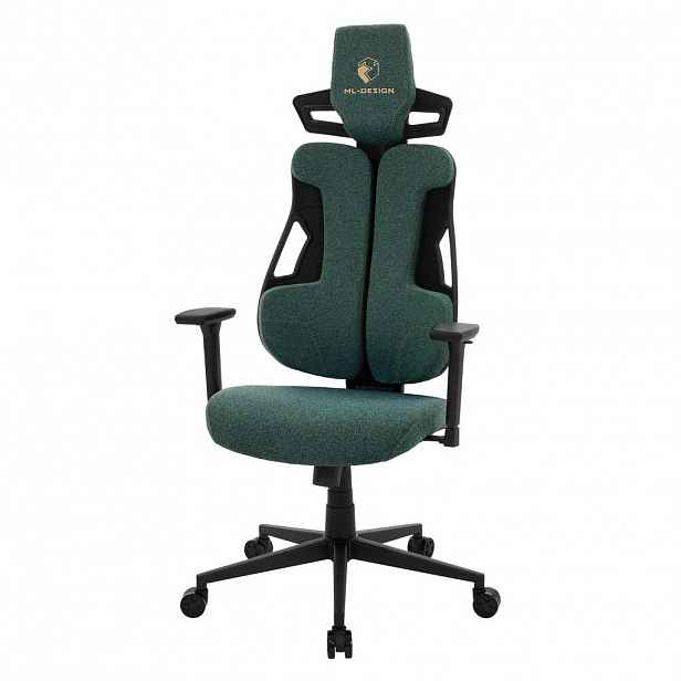 ML-DESIGN HERNÍ ŽIDLE s látkovým potahem v zelené barvě, individuálně nastavitelná
