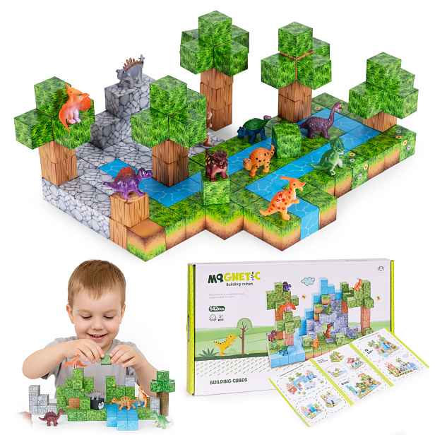 MULTISTORE Magnetická stavebnice 142 ks DINO WORLD vícebarevná