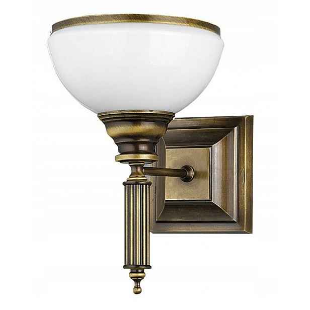 Nástěnné svítidlo Zeus Patina Bílá Skleněné stínidlo 1xE27 Lampa na zeď do pokoje, domu