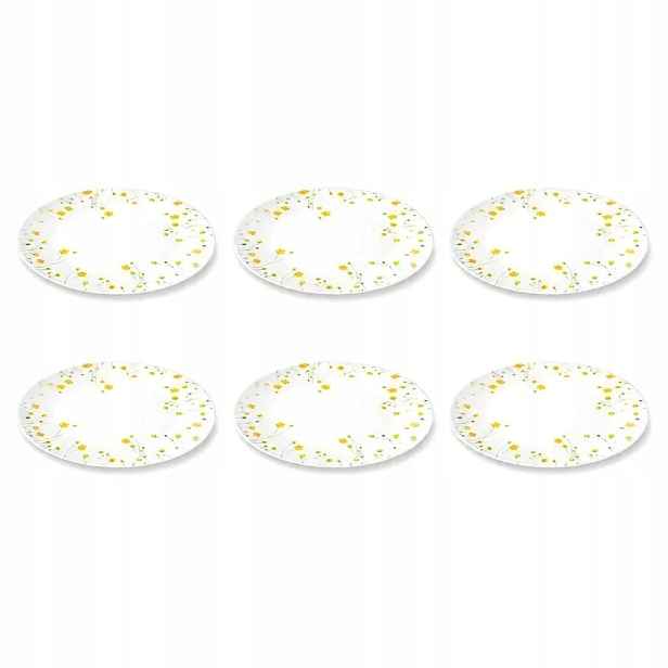 Talířky na dort 19 cm Sada 6 kusů Porcelán Bílá Kačenka Altom