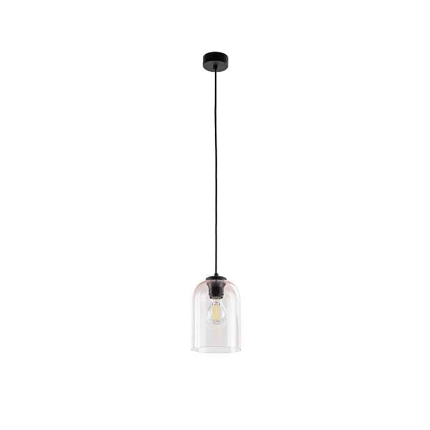 Závěsná lampa Molly černá stínidlo růžová 1xE27 Stropní Osvětlení Pracovny